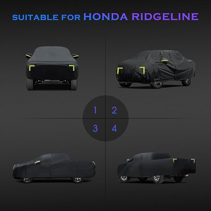 Car Cover Custom Fit for Honda Ridgeline 2006-2024, 6 Layers Truck Cover