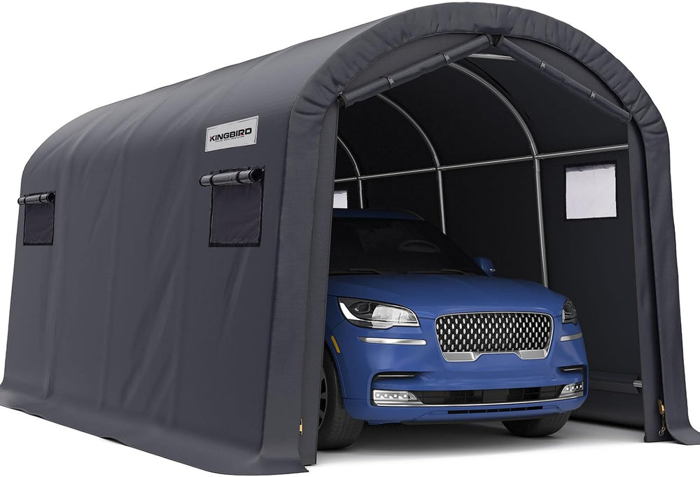 KING BIRD 10' x 20' Carport Shelter with Roll-up Ventilated Windows