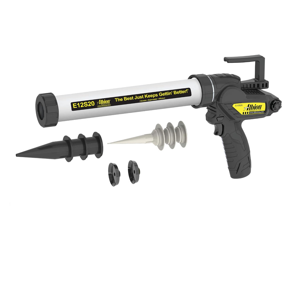 Albion Engineering E12S20 B-Line Cordless Sausage Caulking Gun, No Drip, 12V,...