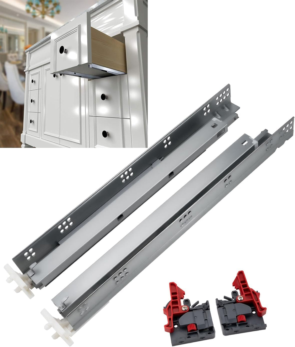 Gobrico Undermount Drawer Slides Bottom Mount Soft Close Drawer Slides 18 inc...
