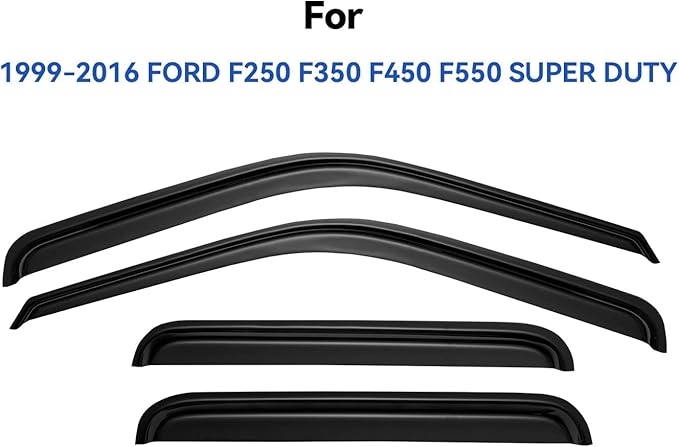 Window Visors Rain Guards for 1999-2016 Ford F250 F350 F450 F550 Super Duty