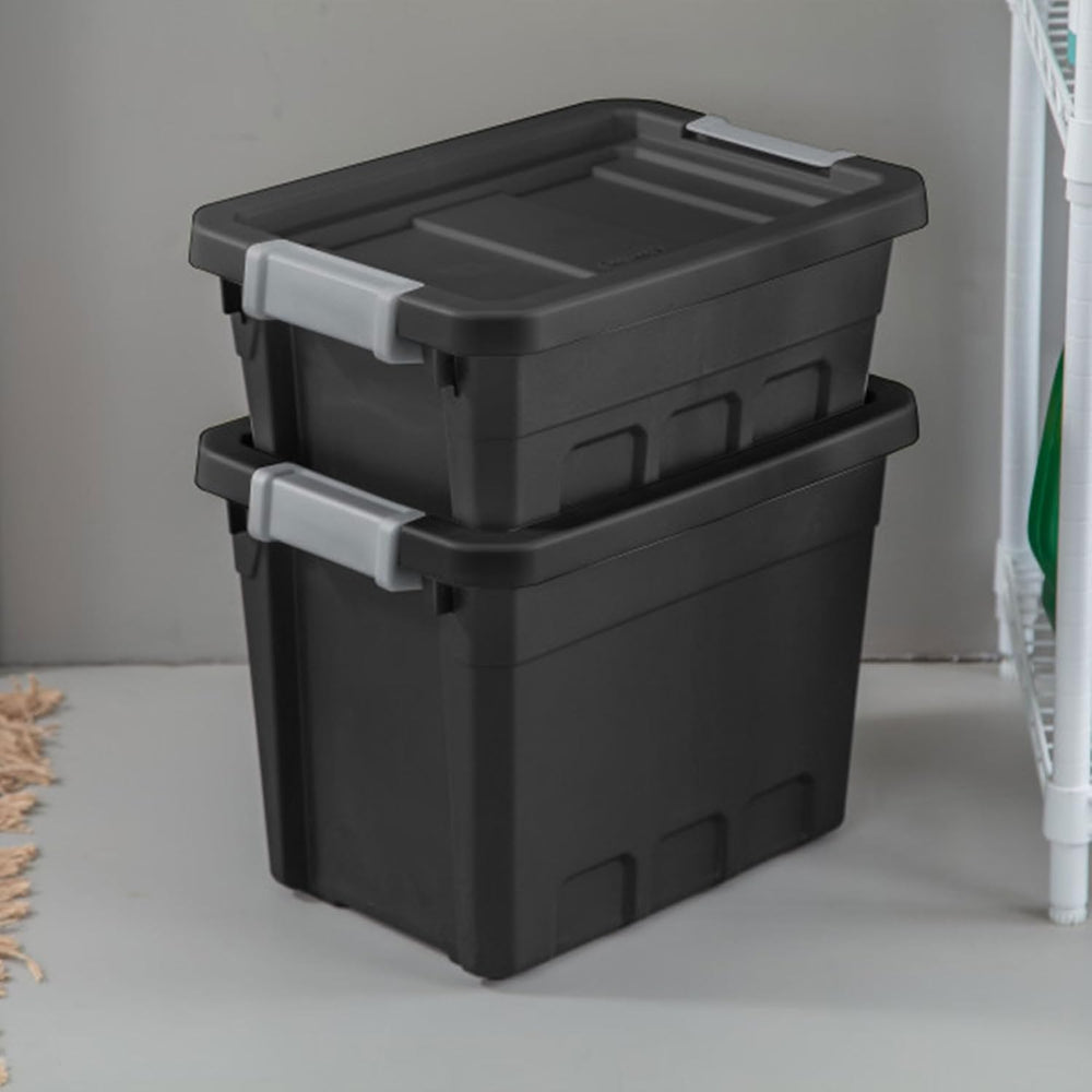 Sterilite Stacker Tote with Latching Lids for Garage, 4 Gallon, 6-Pack