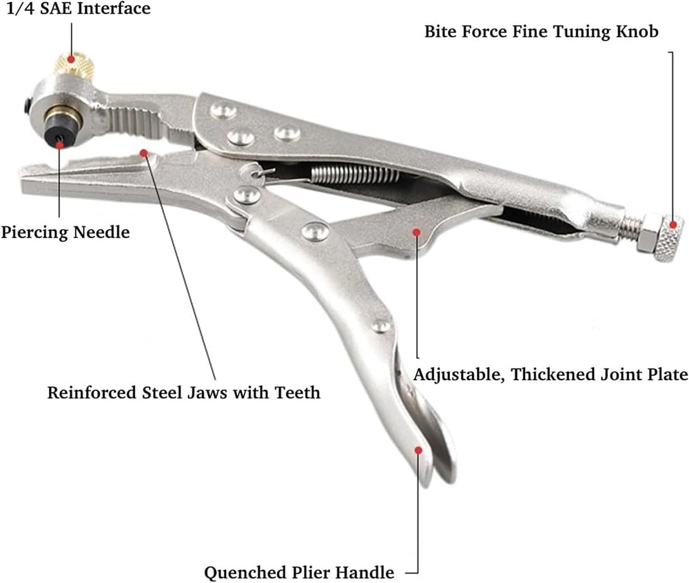 Refrigerant Recovery Plier, Refrigeration Tube Piercing Puncture Hand Tool, R...
