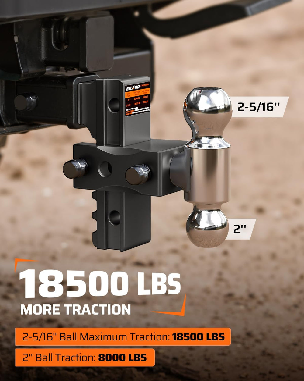 Ehaho Adjustable Trailer Hitch, Aluminum Drop Hitch 2.5 Inch Receiver with 6 ...