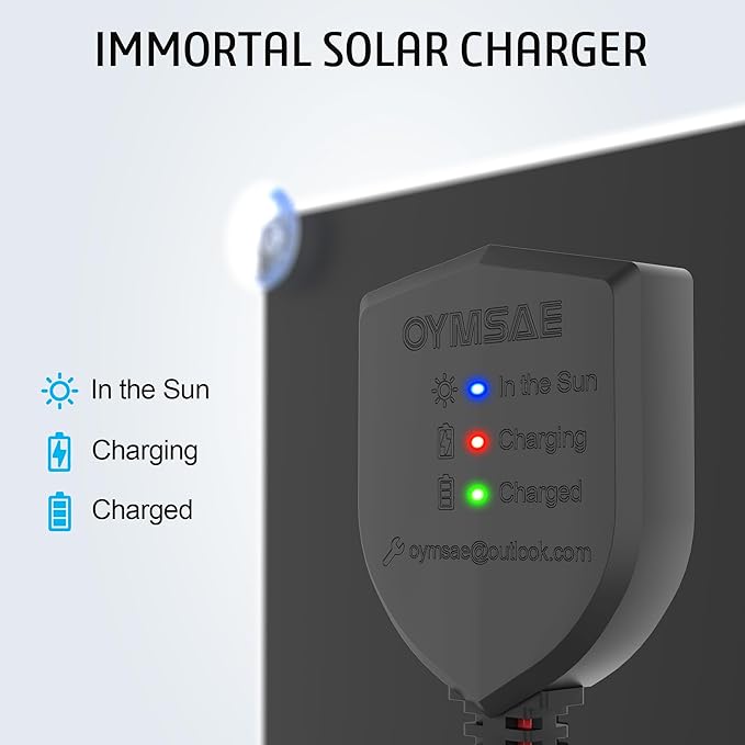 OYMSAE 20W 12V Solar Panel Battery Charger Portable Waterproof Power Trickle