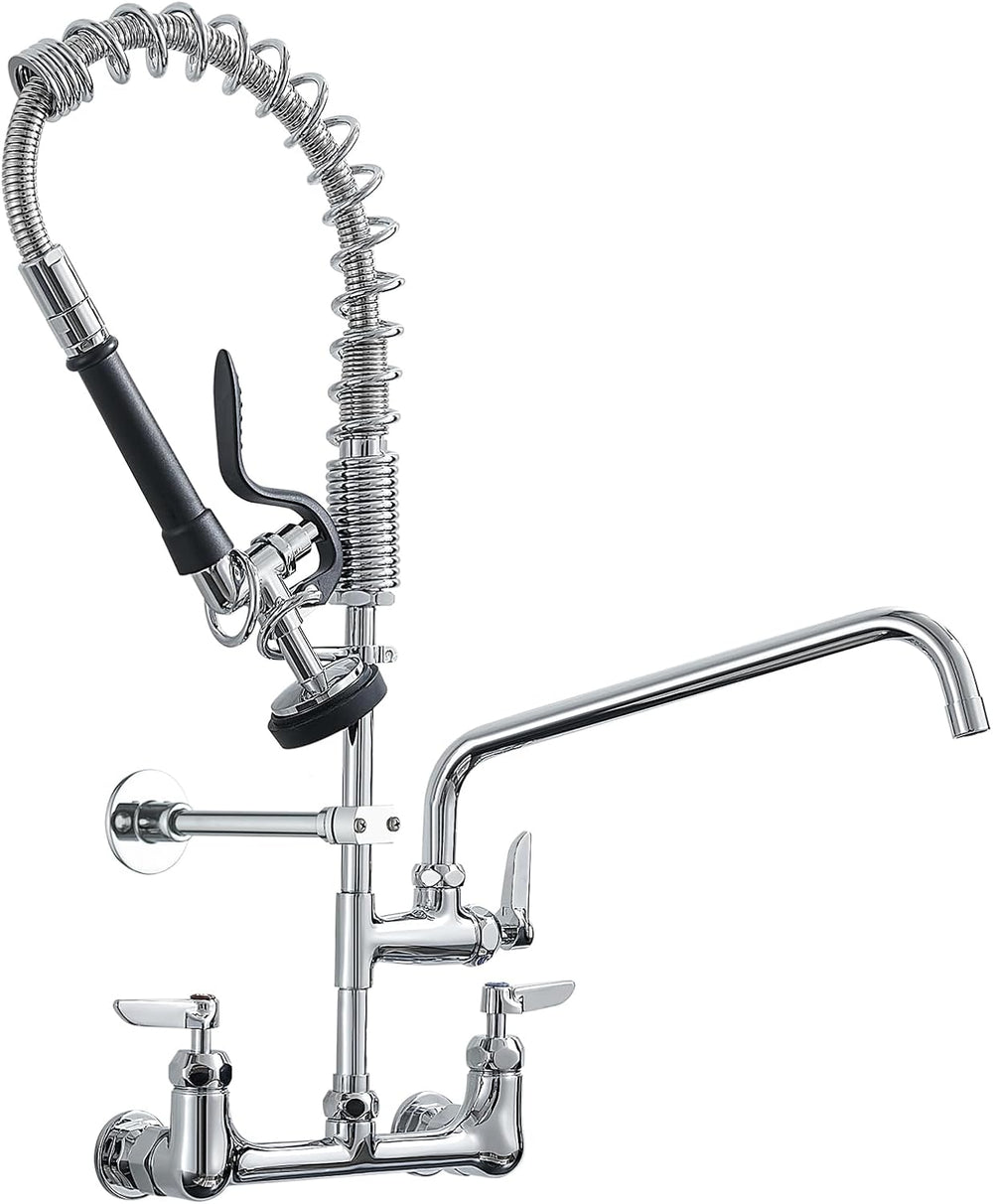 Fapully Commercial Kitchen Faucet, Wall Mount Kitchen Sink Faucet