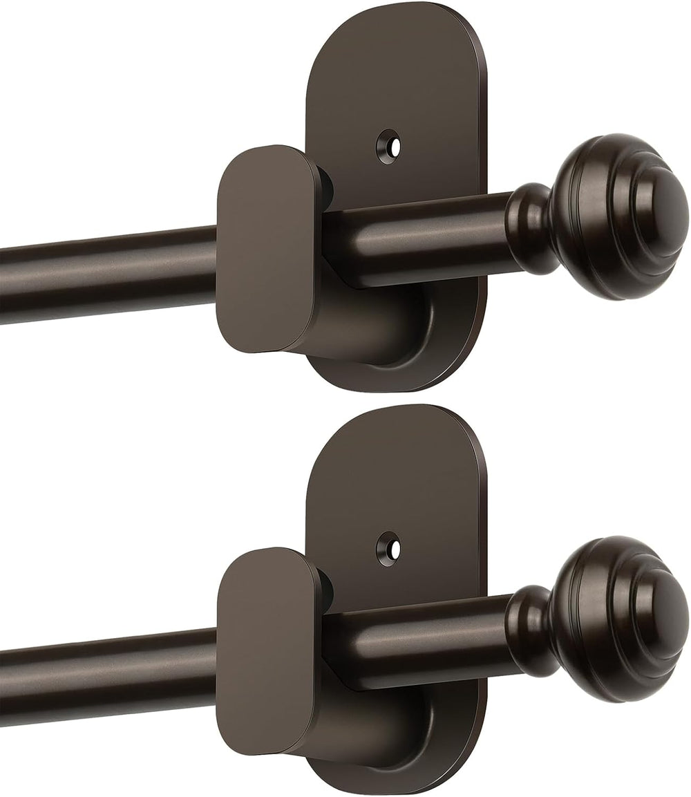 KAMANINA No Drill Curtain Rods 2 Pack 32-58", 3M Adhesive Brackets, Bronze