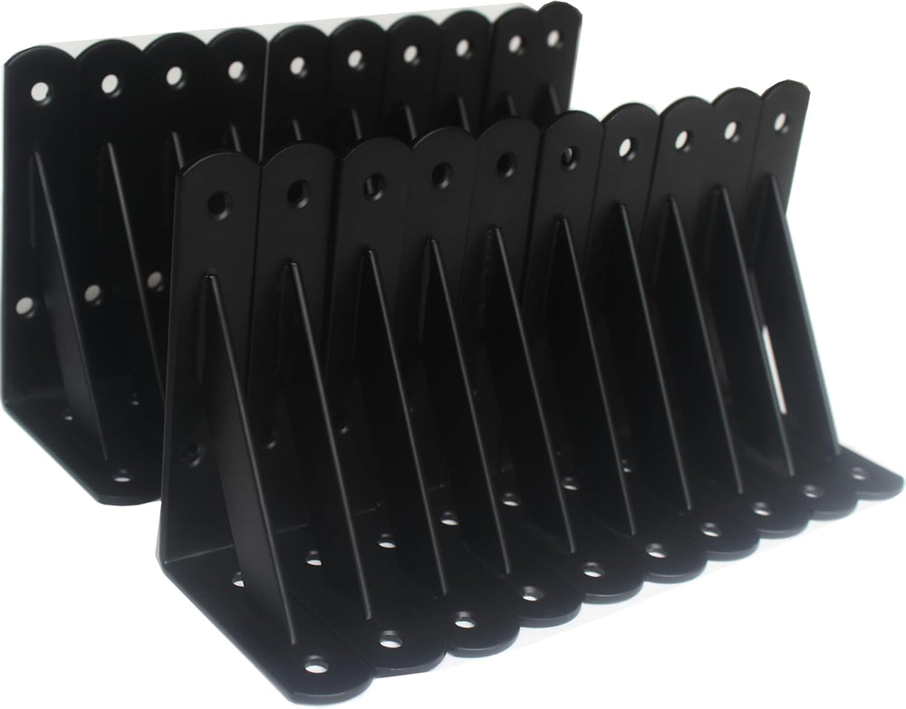 20 Pack L5 x H 3" Black Heavy Duty Shelf Brackets with Screws Metal Shel...