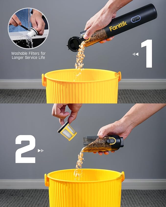 Fanttik Slim V8 APEX Car Vacuum, 4-in-1 Portable Mini Cordless Vacuum