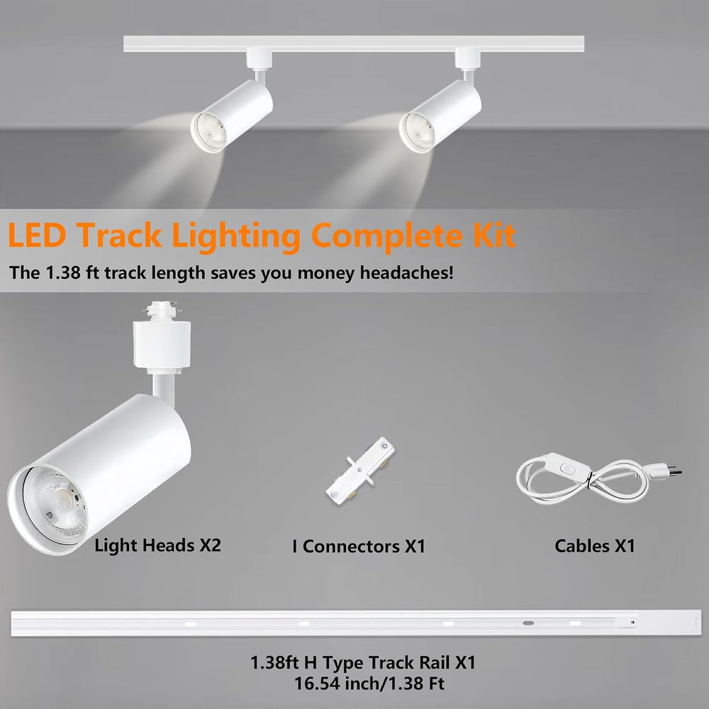Plug in LED Track Lighting Kit H Type 3CCT 2PCS 10W White