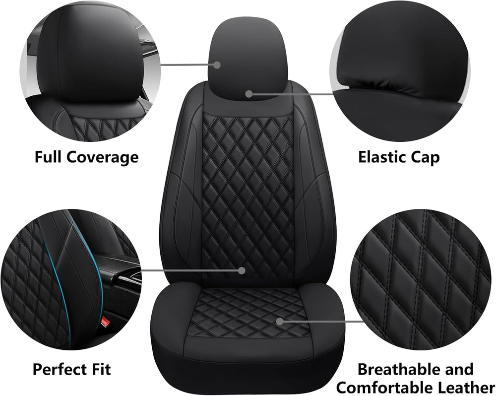 Premium Leather Car Seat Covers Full Set,Universal Fit for Cars,Trucks&SU...