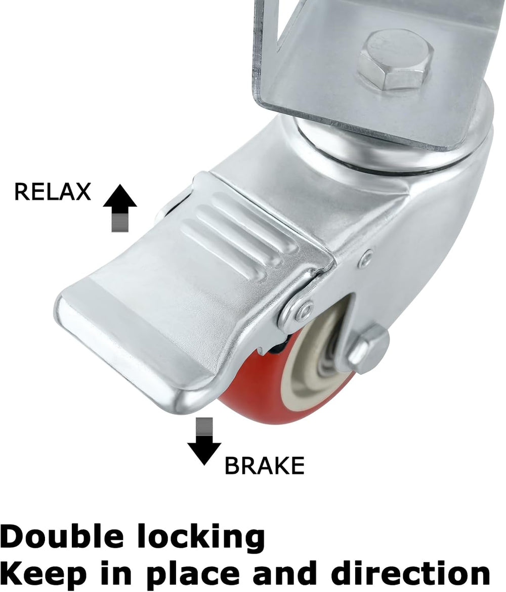 8PCS Storage Rack Caster Wheels,3" Heavy Duty Casters with Brake,Ball Be...