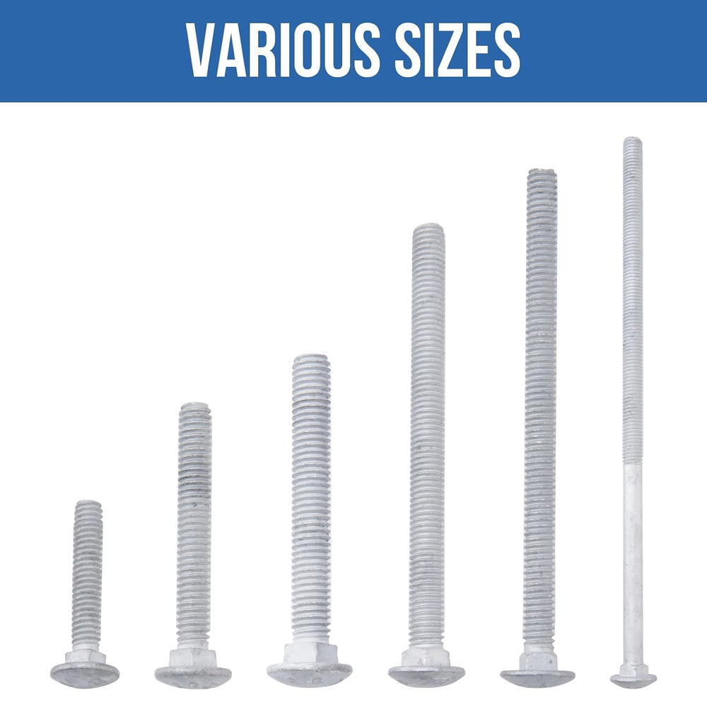 5/16" x 1-1/4" Carriage Bolts (100 PCS), Hot Dip Galvanized, Heavy ...