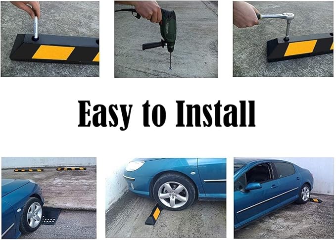 Goplus Parking Block, 72” Rubber Parking Bumpers (6 Pack)