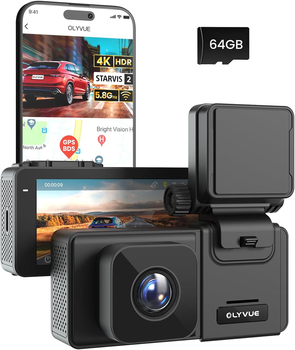 V66 4K Dash Cam Front with STARVIS 2 Sensor, Small Car Camera Super Night Vis...