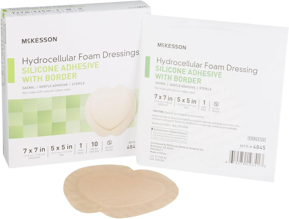 McKesson Hydrocellular Foam Dressings, Sterile, Silicone Adhesive with Border...