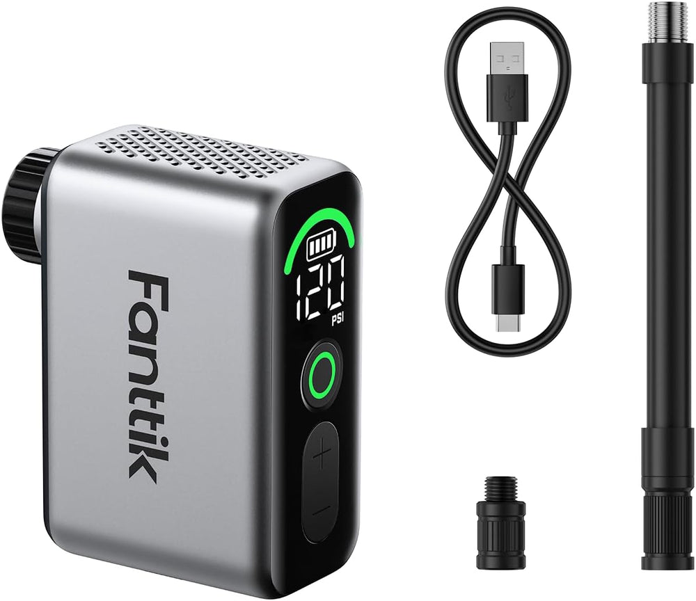 Fanttik X10 Ace Tiny Electric Bike Pump, 120PSI, 22s Inflate, Auto Stop