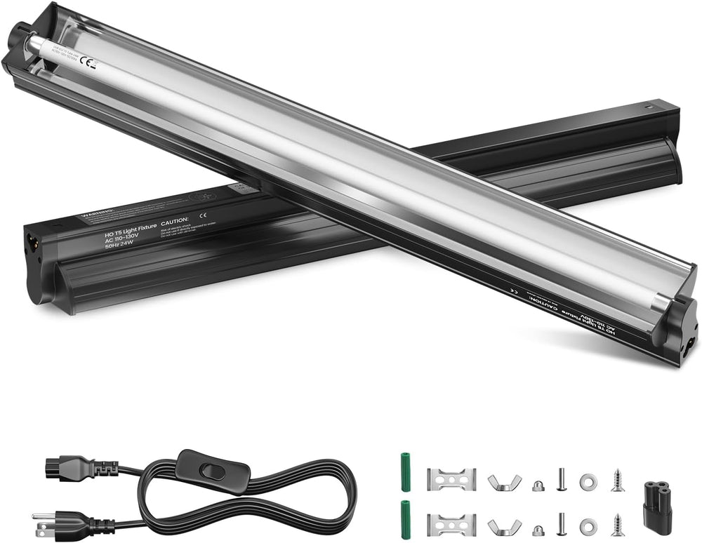 GlowUp 24W 22inch 10.0 T5 UVB Reptile Light Fixture Combo Kit