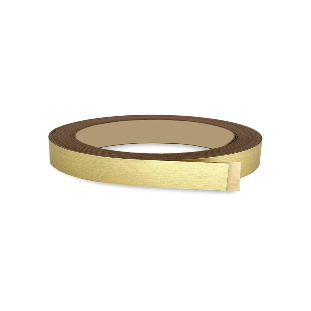 Brushed Gold PVC 1/2 inch x 50 ft Edge Banding Peel Stick Tape Adhesive Metal...
