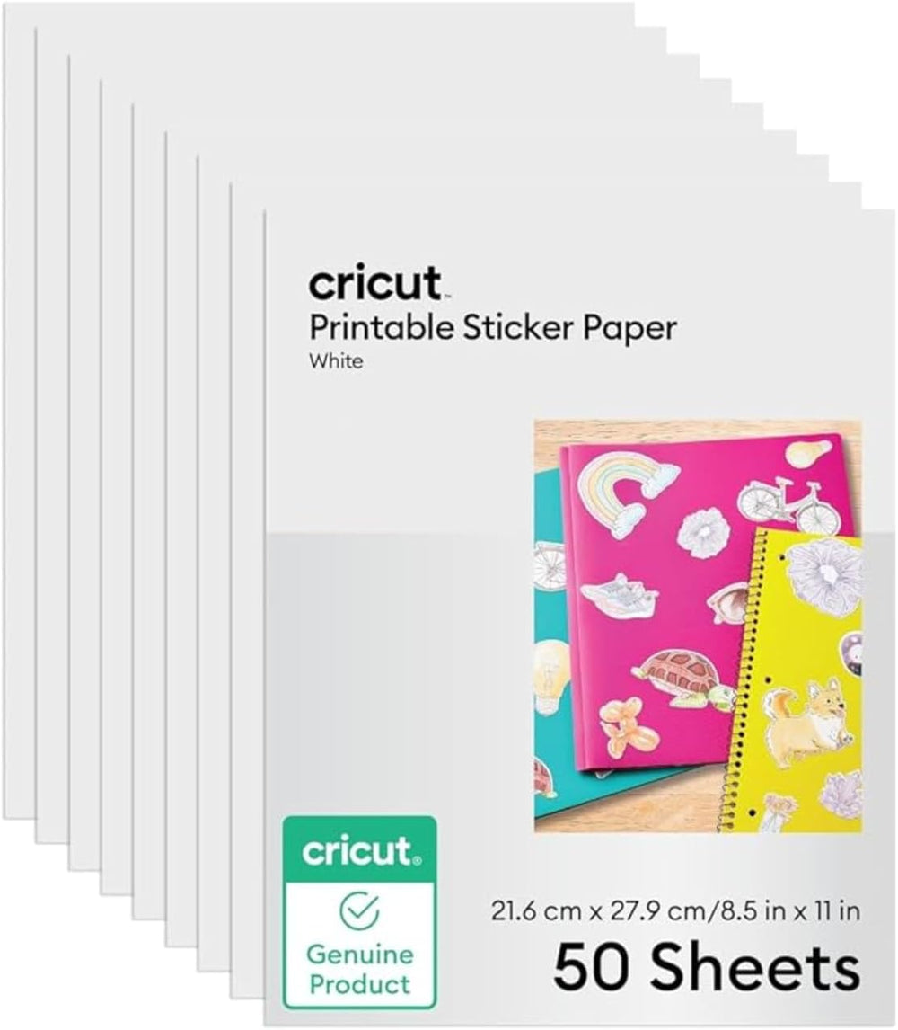 Cricut Sticker Paper (50 White Sheets, 8.5x11)