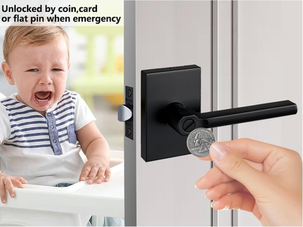NEWBANG Long Plate Bed and Bath Room Door Lever for Privacy Bathroom and Inte...