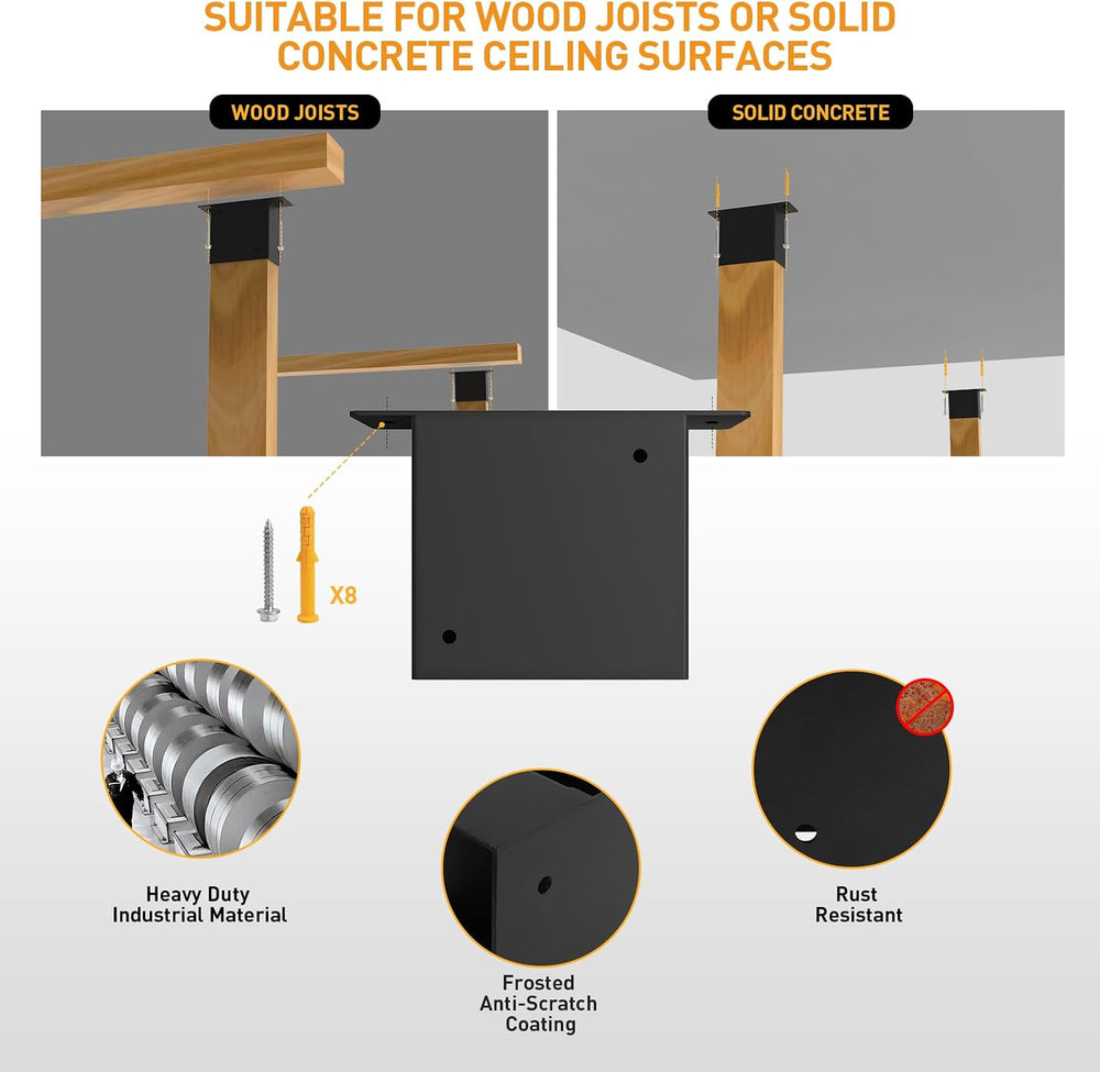 Heavy Duty Overhead Garage Storage Rack Kit for 2x4 Wood (Actual 1.5"x3....