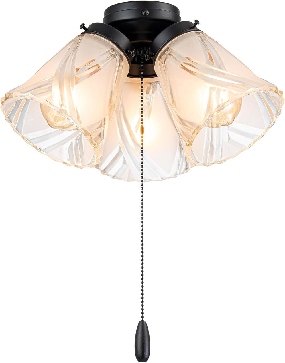 Aspen Creative 22012-3, Three-Light Ceiling Fan Light Kit with Pull Chain, Ma...