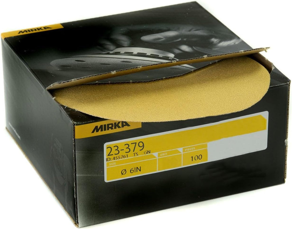 Mirka 23-379-080 6-Inch No-Hole 80 Grit Adhesive Sanding Discs, 100-Pack