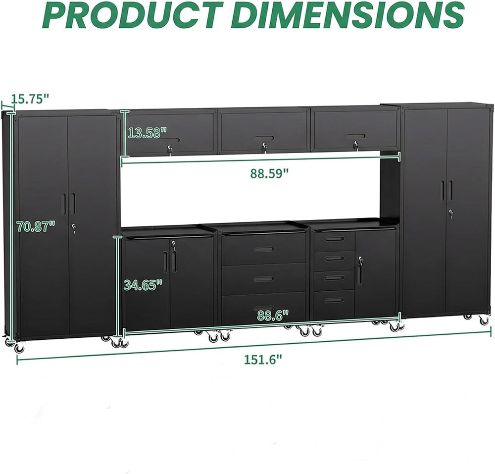 Garage Cabinet System | Heavy Duty Steel All-in-One Modular Garage Cabinet Se...