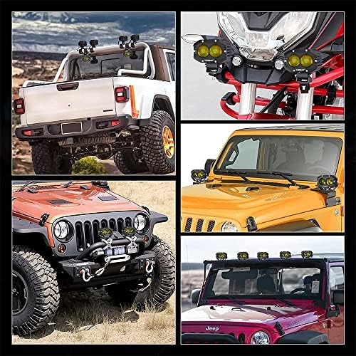 Auxbeam 4In 60W Amber Fog Lights Spot Offroad LED Pod Light Cube, R4 Series