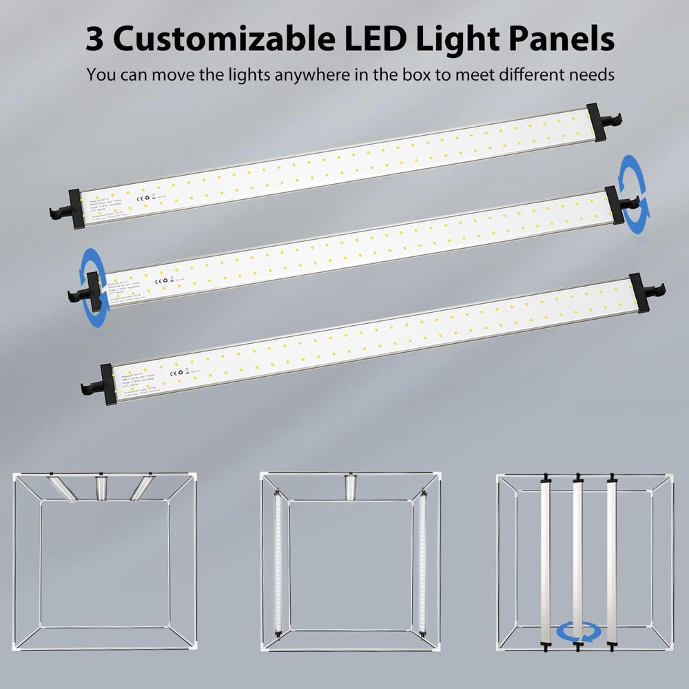 Photo Studio Light Box,39x39 Inch/100x100cm 210 LED Professional Photo Backgr...