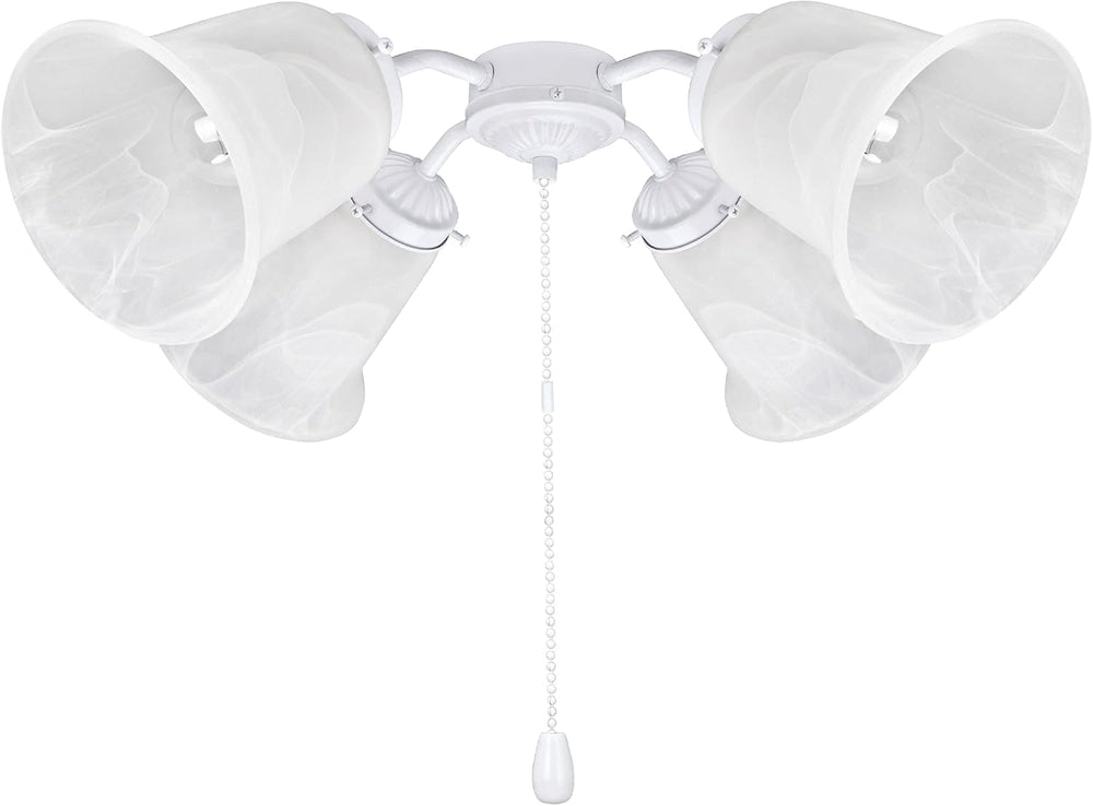 Aspen Creative 22003-21, Four-Light Ceiling Fan Fitter Light Kit with Pull Ch...