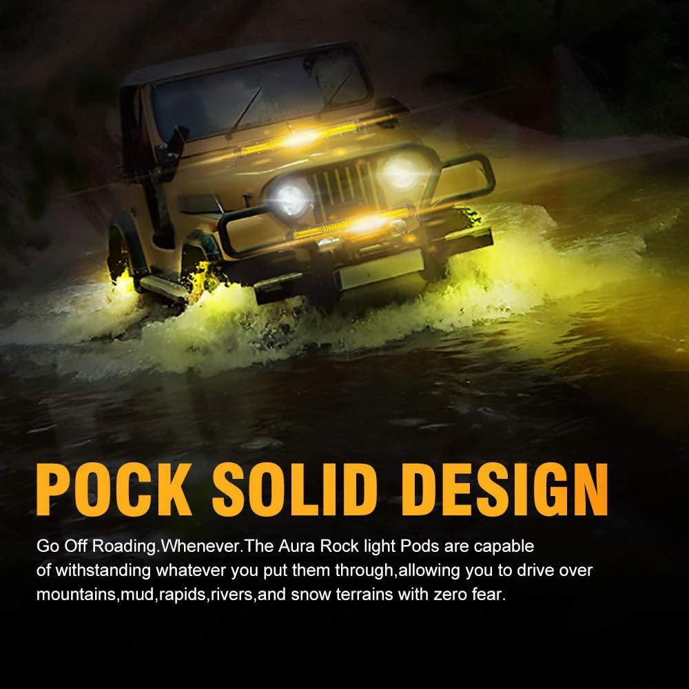 SAMMAN 10Inch LED Light Bar 78W Yellow Spot Flood Combo Beam Driving Off Road...