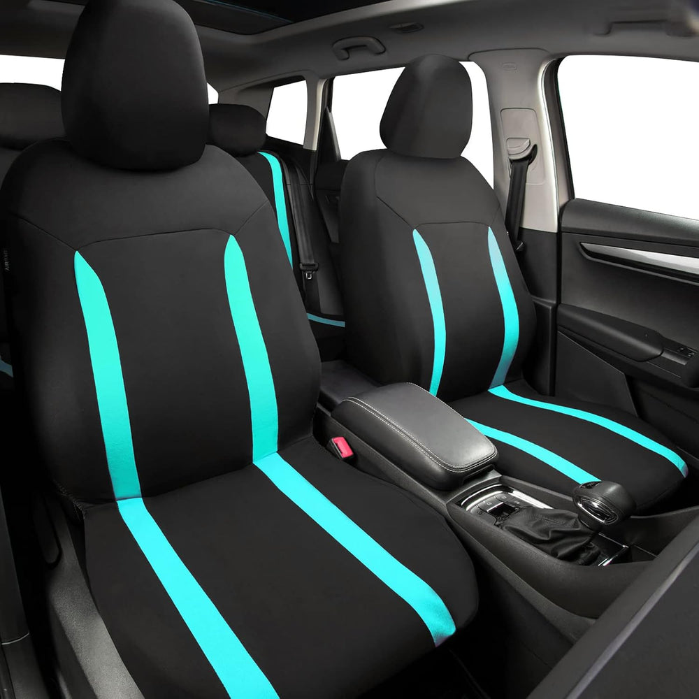 CAR-GRAND Car Seat Cover Full Set, Breathable Elastic Cloth Universal Fit Spo...