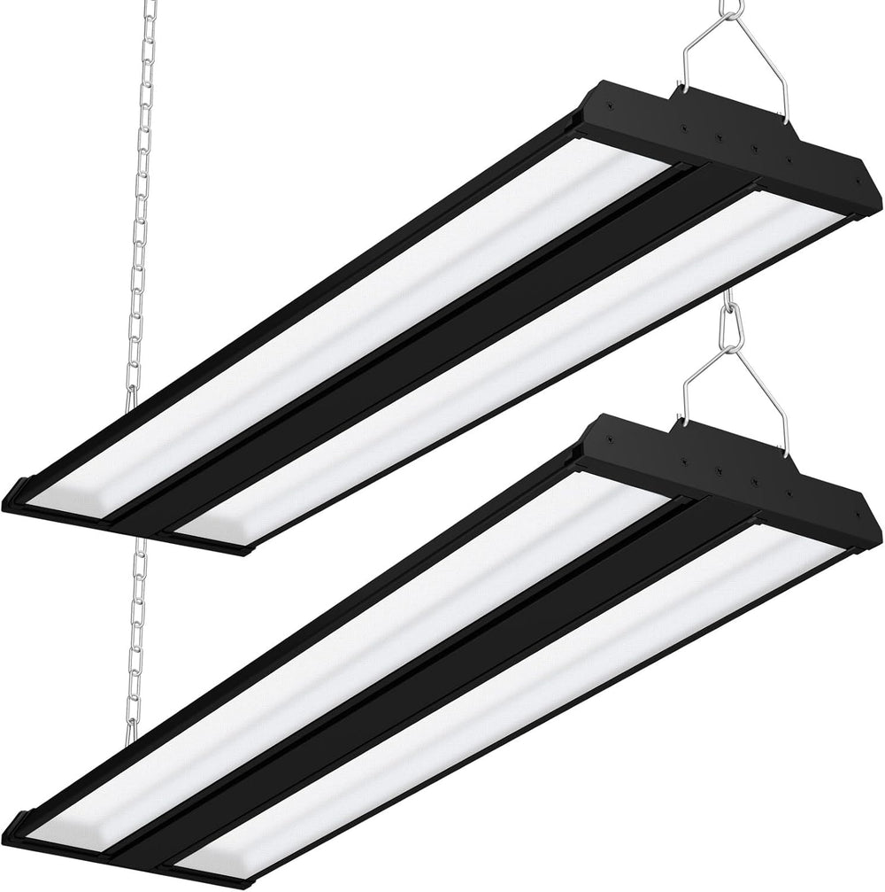 LED Linear High Bay Shop Light 2-Pack, 5000K Daylight 300W 40500LM 0-10V Dimm...