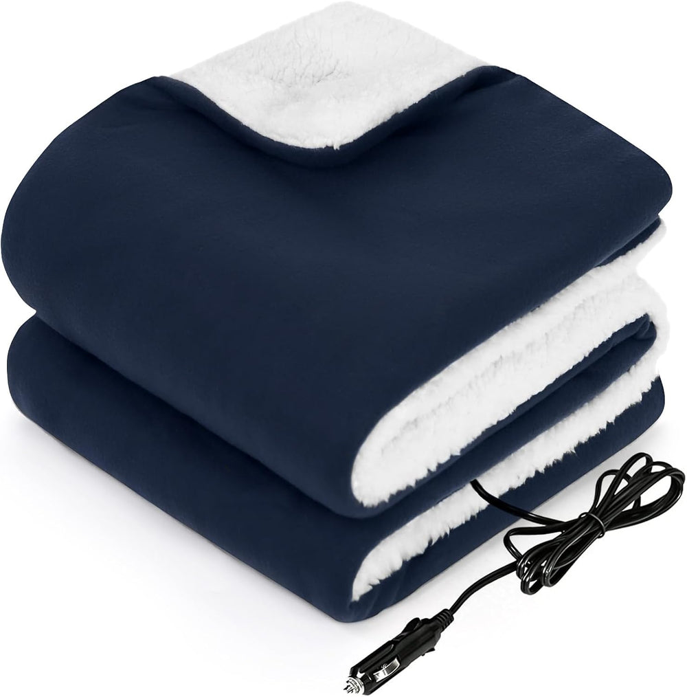 Sealy 12-Volt Heated Car Blanket, Portable Electric Blanket