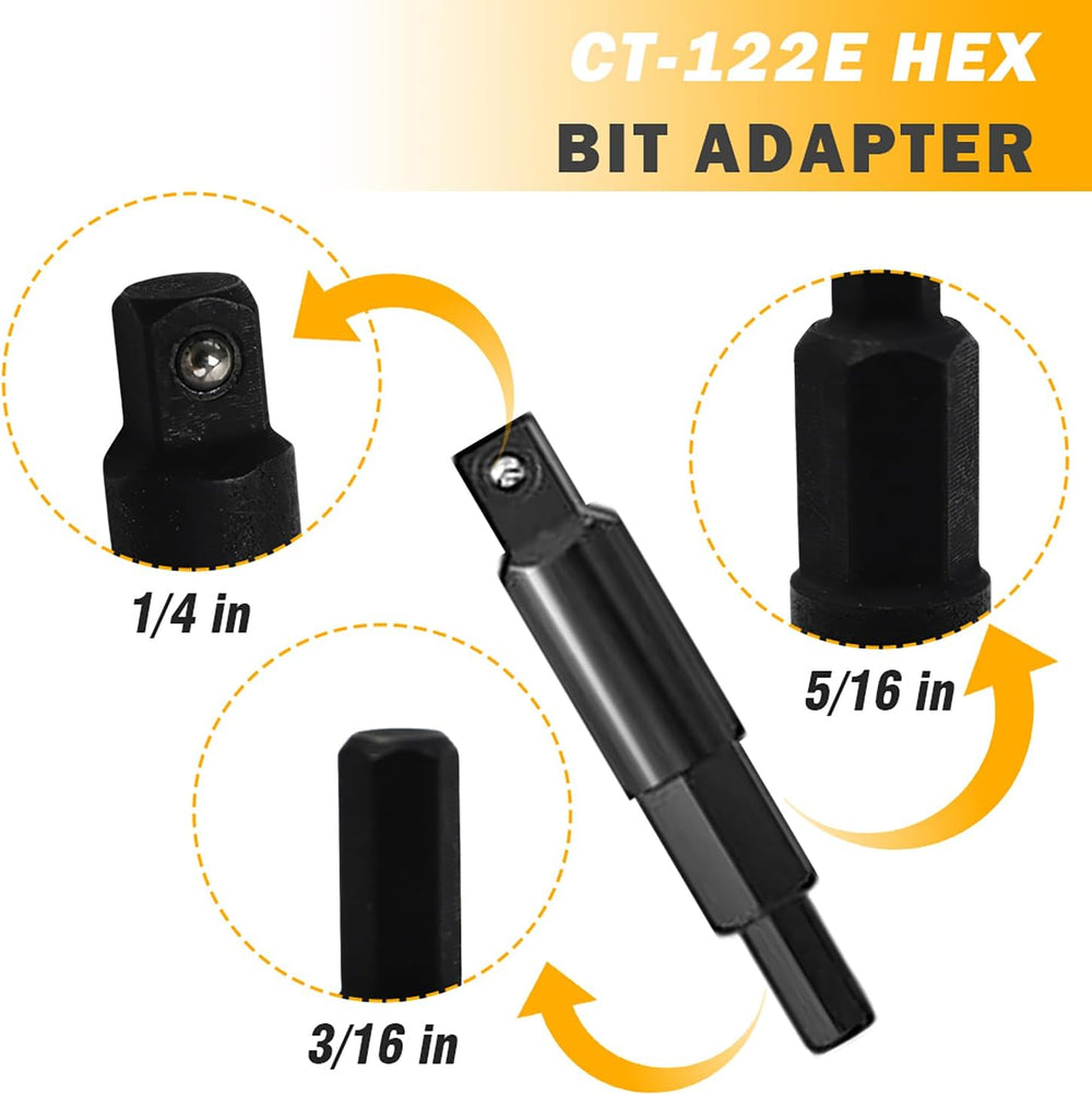 Valve Core Remover Installer Tool and HVAC Service Wrench Set with Hex Bit Ad...