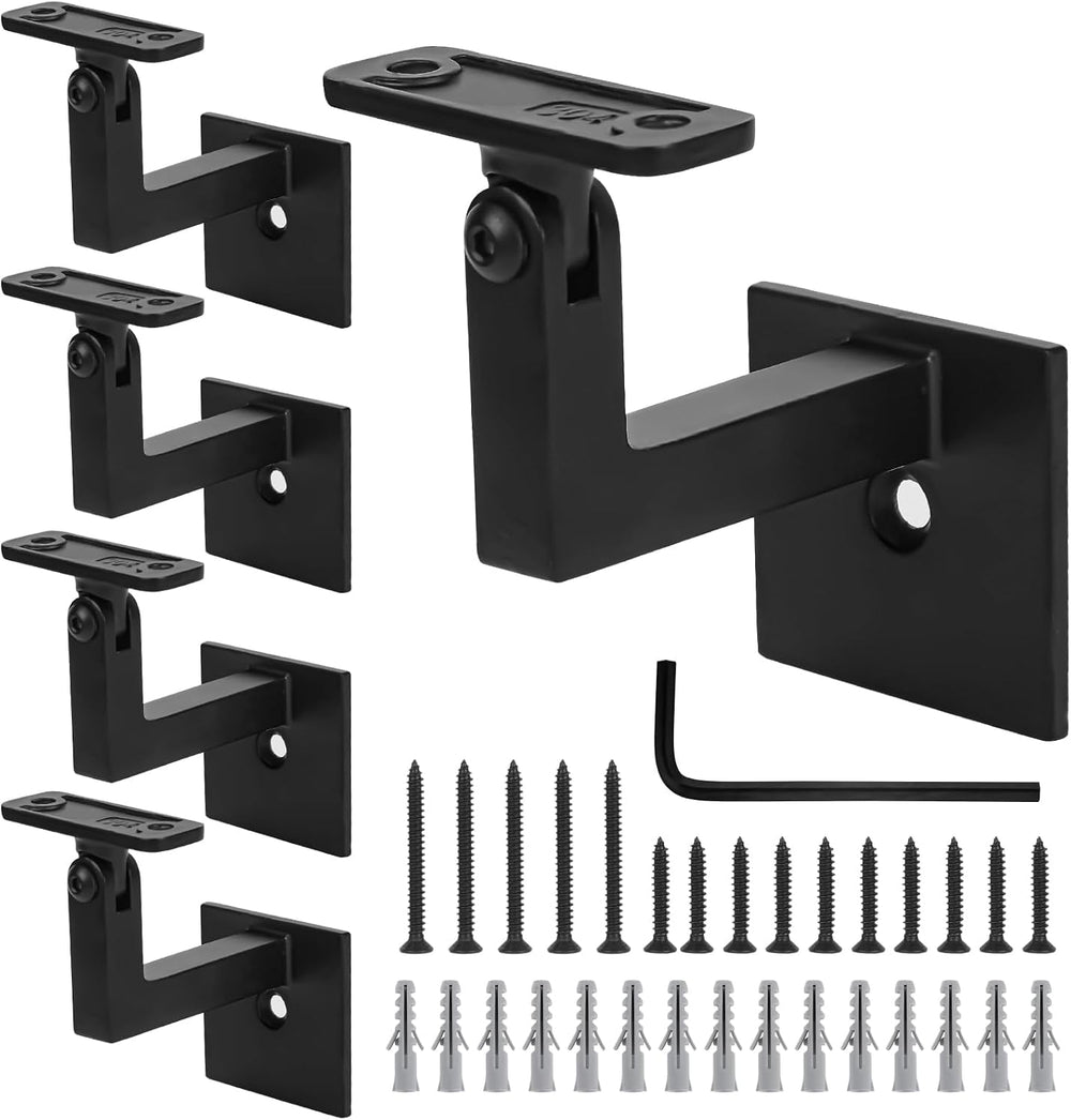 3TO Handrail Bracket- 5 Pack SS304 Adjustable Handrail Brackets L-Shape Heavy...