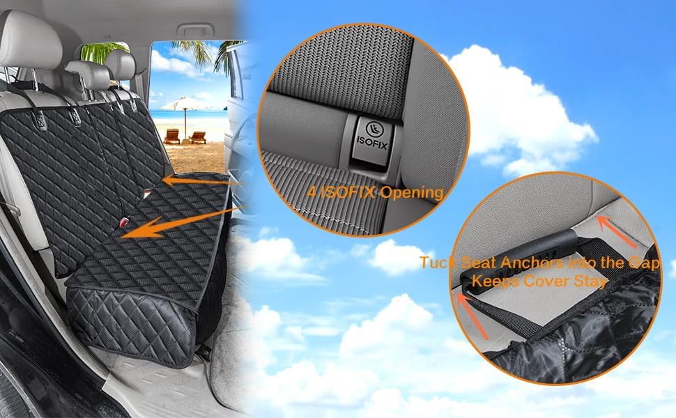 ANOSOSPECIAL Dog Car Seat Cover for Back Seat,Car Seat Protector for Dogs Non...