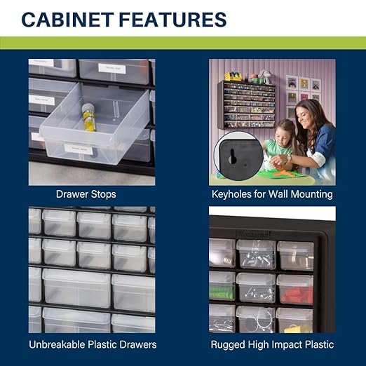Akro-Mils 44-Drawer Plastic Drawer Storage Cabinet