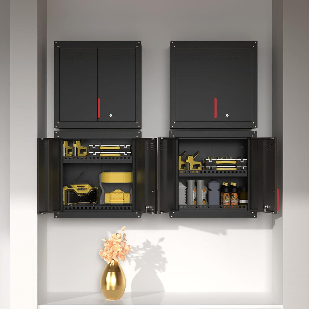 30" Metal Garage Wall Cabinet,Metal Wall Cabinets with Lock & Adjust...