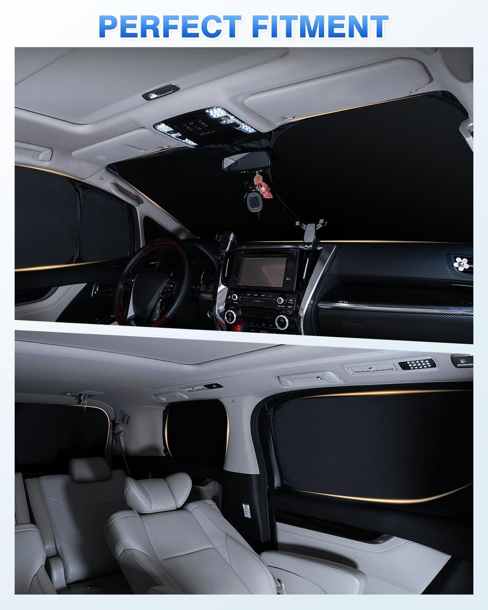Canvcle Windshield Sun Shade for Tesla Model Y 2020-2024 Accessories Side Rea...