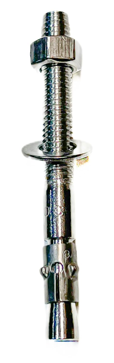 Mighty Fasteners 304 Stainless Steel Wedge Anchors 3/4" X 8" - 5 Pack
