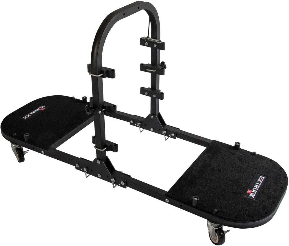 Aluminum Black 4 Door Folding Rolling Door Cart, Storage Door Rack Holder Sta...