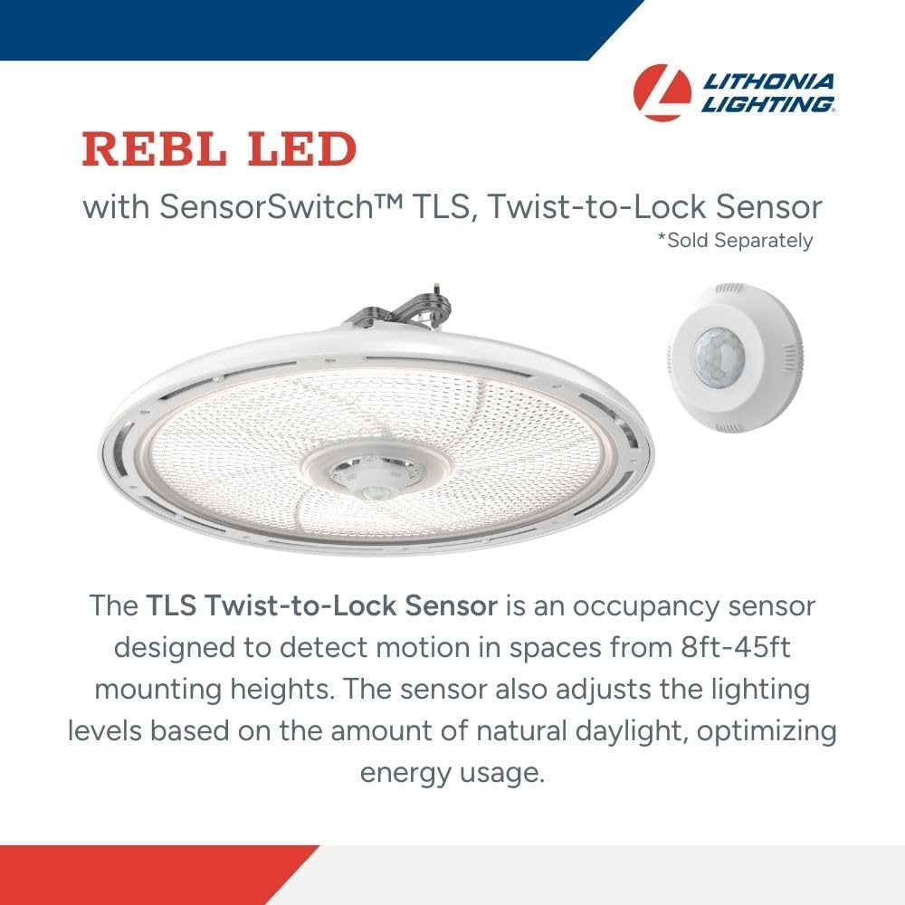 Lithonia Lighting Round High Bay LED Light Adjustable Lumens, 3-in-1 CCT
