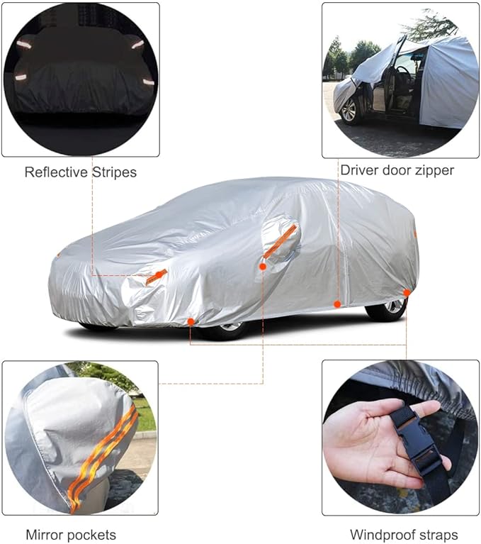 Kayme Hatchback Car Covers Waterproof All Weather, Sun Uv Rain Protection