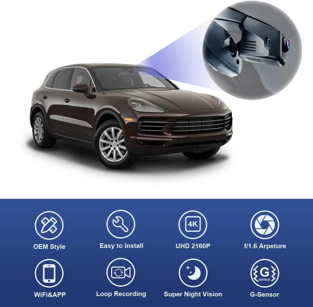 Fitcamx 4K Dash Cam Suitable for Porsche Macan 95B Panamera 970 Cayenne 958 9...