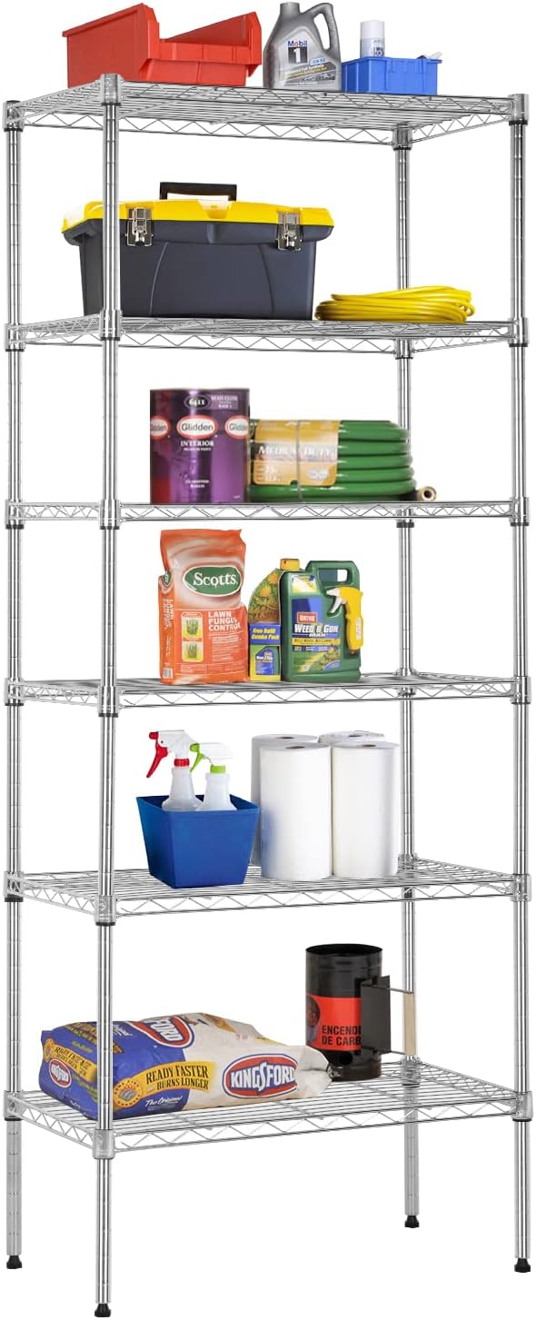BestOffice Adjustable Wire Shelving Storage Shelves Heavy Duty Shelving Unit