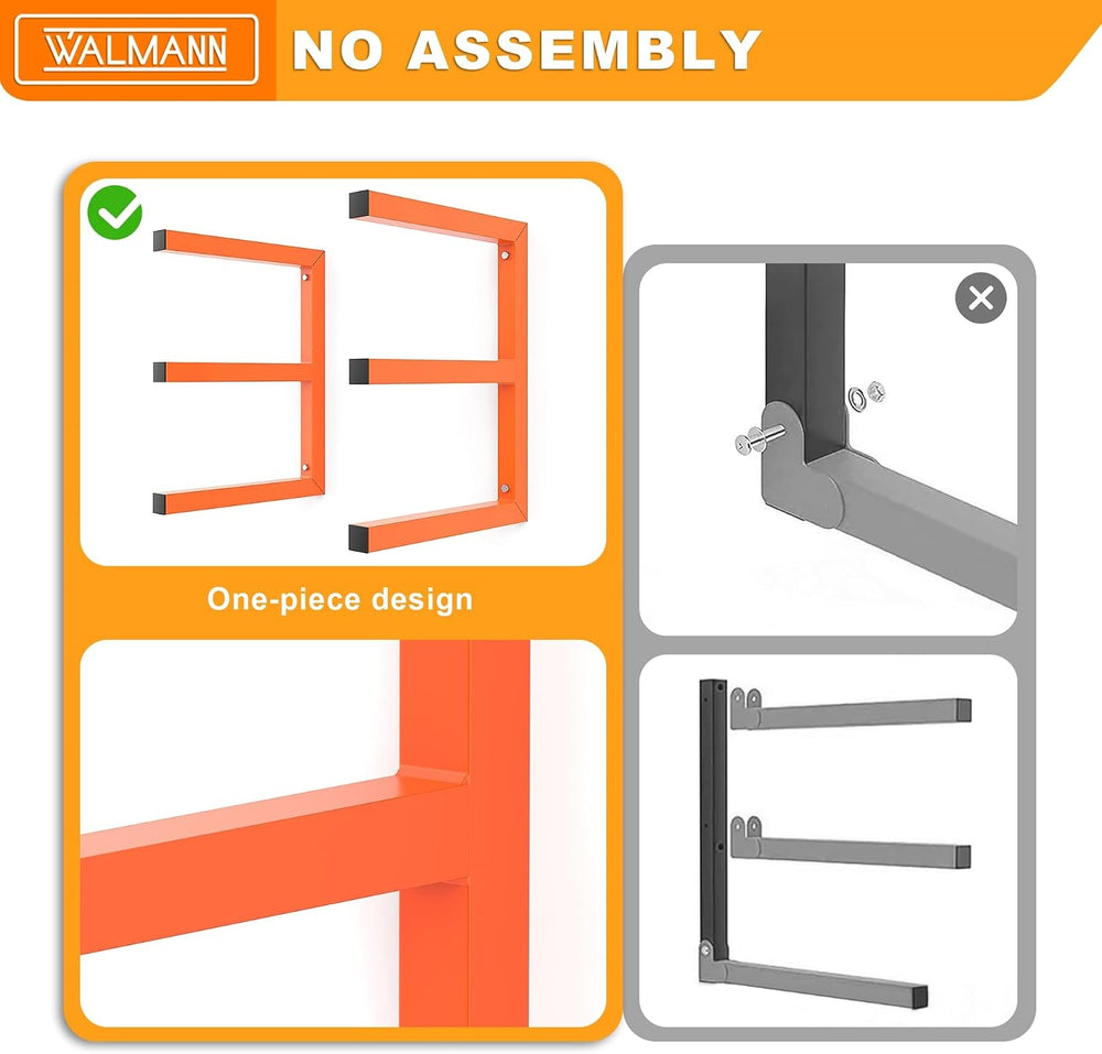WALMANN Garage Wall Mounted Lumber Storage Rack, Overhead Lumber Racks