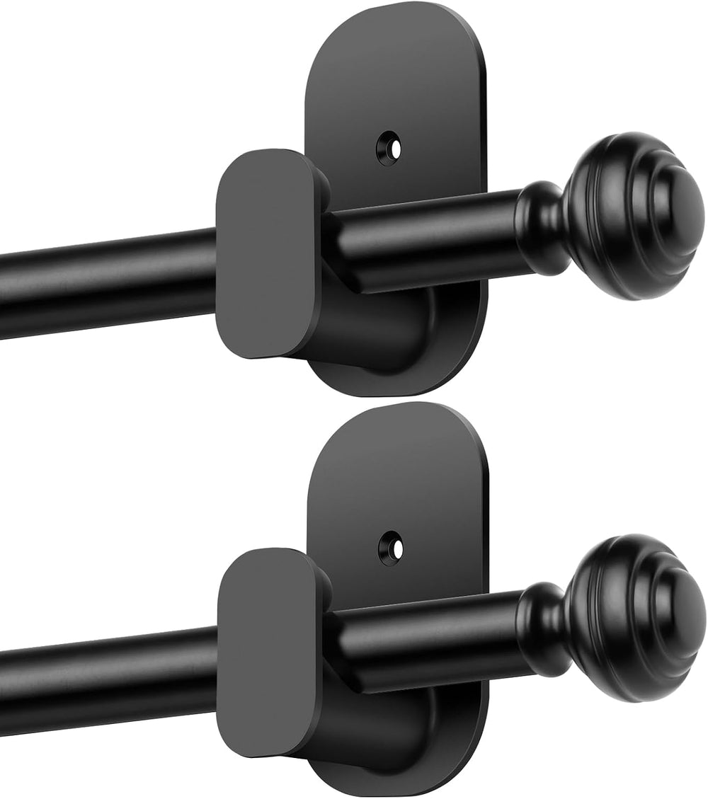KAMANINA Curtain Rods 2 Pack No Drilling 32 to 86 Inches, Black